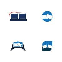 Bed logo vector illustration design template. Bed logo vector