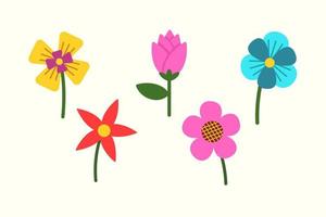 ilustración vectorial de flores para la colección de la naturaleza vector