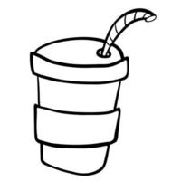 vaso de cafe con pajita vector