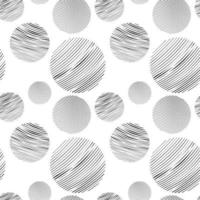 Seamless pattern with circles doodled. Geometrical pattern with set circle in grey pastel endless background with hand drawn textured geometric figures. Graphic vector illustration isolated on white