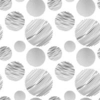 Seamless pattern with circles doodled. Geometrical pattern with set circle in grey pastel endless background with hand drawn textured geometric figures. Graphic vector illustration isolated on white