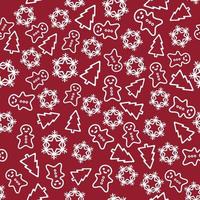 Seamless pattern with Christmas tree and snowflake. vector