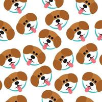 Cartoon Dog Head Seamless Background Pattern vector