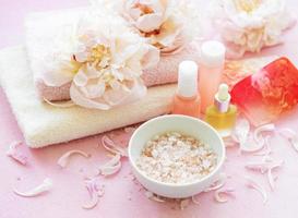 Spa concept with peonies photo