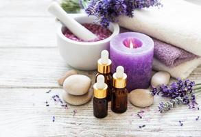 productos de spa de lavanda foto