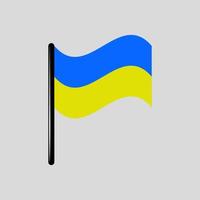 Ukraine country flag colorful icon flat graphic design element geography world map traveling tourism vector