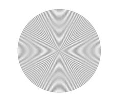 Concentric circle element. Black and white color ring. sound wave vector