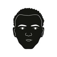 silueta hombre afro vector