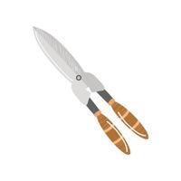 garden scissors for trimming with wooden handles tool vector