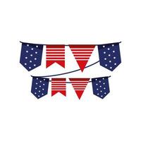 american flags bunting vector