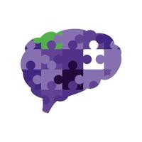 puzzles shaped brain vector