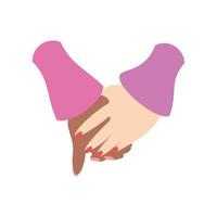 womens day, female hands diversity in cartoon style vector