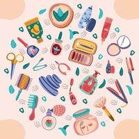 set of cosmetics vector