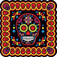 santa muerte, día de los muertos, calavera de azúcar mexicana, camisetas de diseño vintage grunge vector