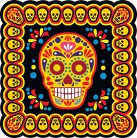 santa muerte, día de los muertos, calavera de azúcar mexicana, camisetas de diseño vintage grunge vector