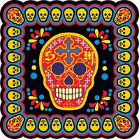 santa muerte, día de los muertos, calavera de azúcar mexicana, camisetas de diseño vintage grunge vector