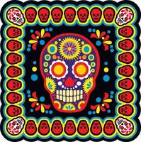 santa muerte, día de los muertos, calavera de azúcar mexicana, camisetas de diseño vintage grunge vector