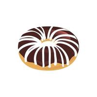 Donuts desserts round fast food products tasty chocolate rings cakes colored set donut snack dessert round glazed illustration vector