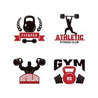 gimnasio fit insignias deporte fitness cuidado de la salud logo athletic club emblemas colección vector