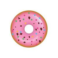 Donuts desserts round fast food products tasty chocolate rings cakes colored set donut snack dessert round glazed illustration vector