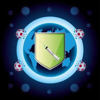 world vaccine covid 19 coronavirus shield syringe protection