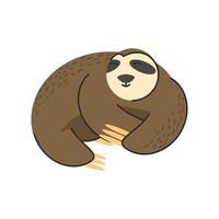 cute sloth jungle animal in cartoon abstract design vector