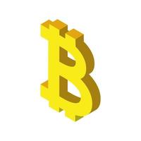 bitcoin sign isometric vector