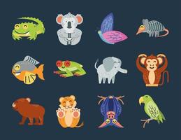 dibujos animados de animales tropicales vector
