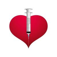 world vaccine covid 19 coronavirus syringe in heart vector
