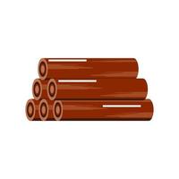 wooden material used for fuel, white background vector