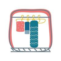 hanging clothes knitted vector