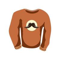 sweater with mustache vector