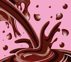 postre de chocolate splash vector