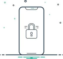 Mix icon for locked phone vector