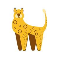 leopard jungle animal in cartoon abstract design vector