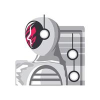 space astronaut character side view icon isolated vector