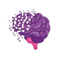 cerebro humano de alzheimer vector