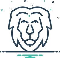 icono de mezcla para león vector