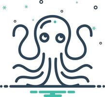 icono de mezcla para pulpo vector