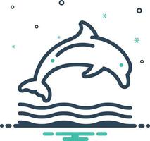 icono de mezcla para delfines vector