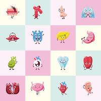 cute organs cartoon vector