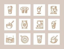 coffee machine cups vector