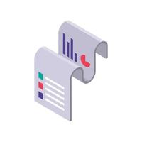 financial document chart statistics isometric icon isolated vector