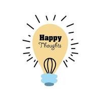 happy thoughts phrase vector