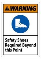 Warning Sign Safety Shoes Required Beyond This Point vector