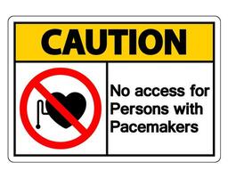 No Access For Persons With Pacemaker Symbol Sign On White Background vector