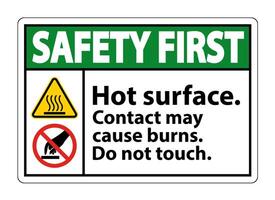 Safety Hot Surface Do Not Touch Symbol Sign Isolate on White Background,Vector Illustration vector