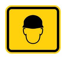 Wear helmet Sign symbol Isolate On White Background,Vector Illustration EPS.10 vector