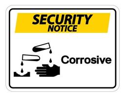 Security notice Corrosive Symbol Sign on white background vector