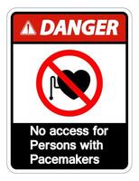 Danger No Access For Persons With Pacemaker Symbol Sign On White Background vector
